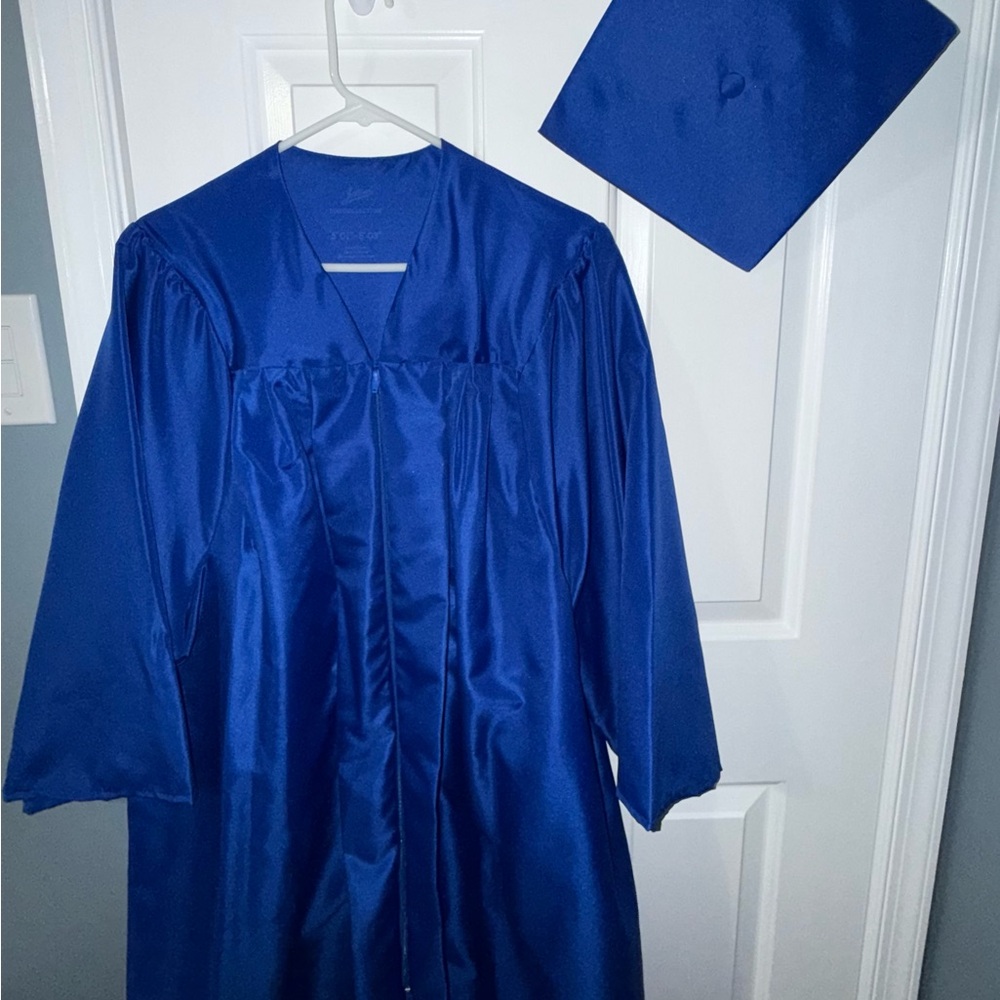 Blue Graduation Gown and Cap Set
